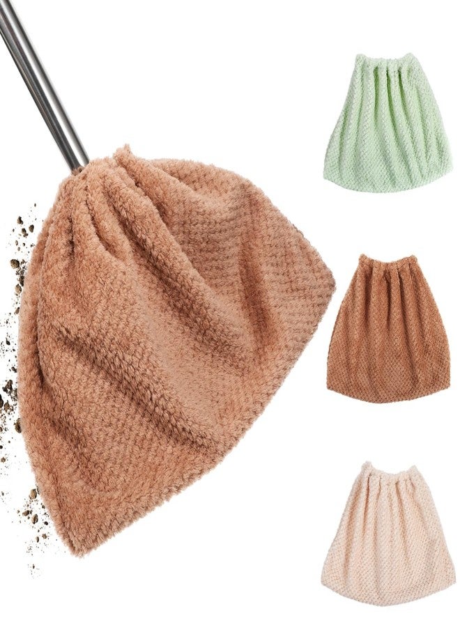 JECOMPRIS Broom Cover 3 Pack, Reusable Microfiber Mop Sleeves for Sweeping and Dusting, Washable Wall and Ceiling Cleaning Cloths, Slip-on Elastic Sweeper Refills, Assorted Colors - Image 1
